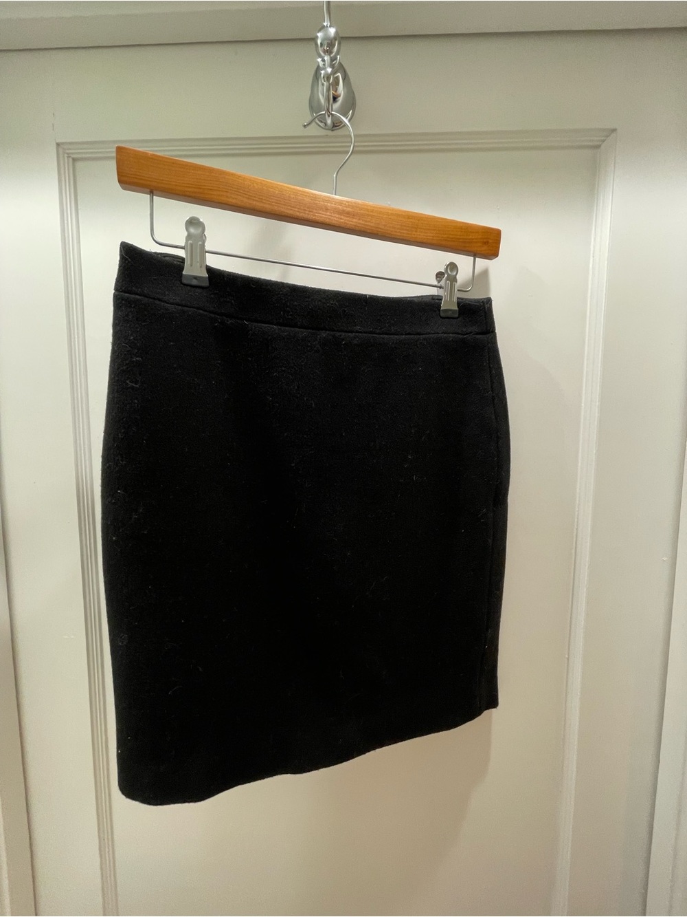 J. Crew Classic Black Wool Pencil Skirt